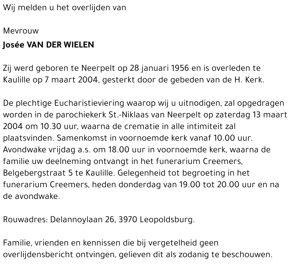 Josée VAN DER WIELEN