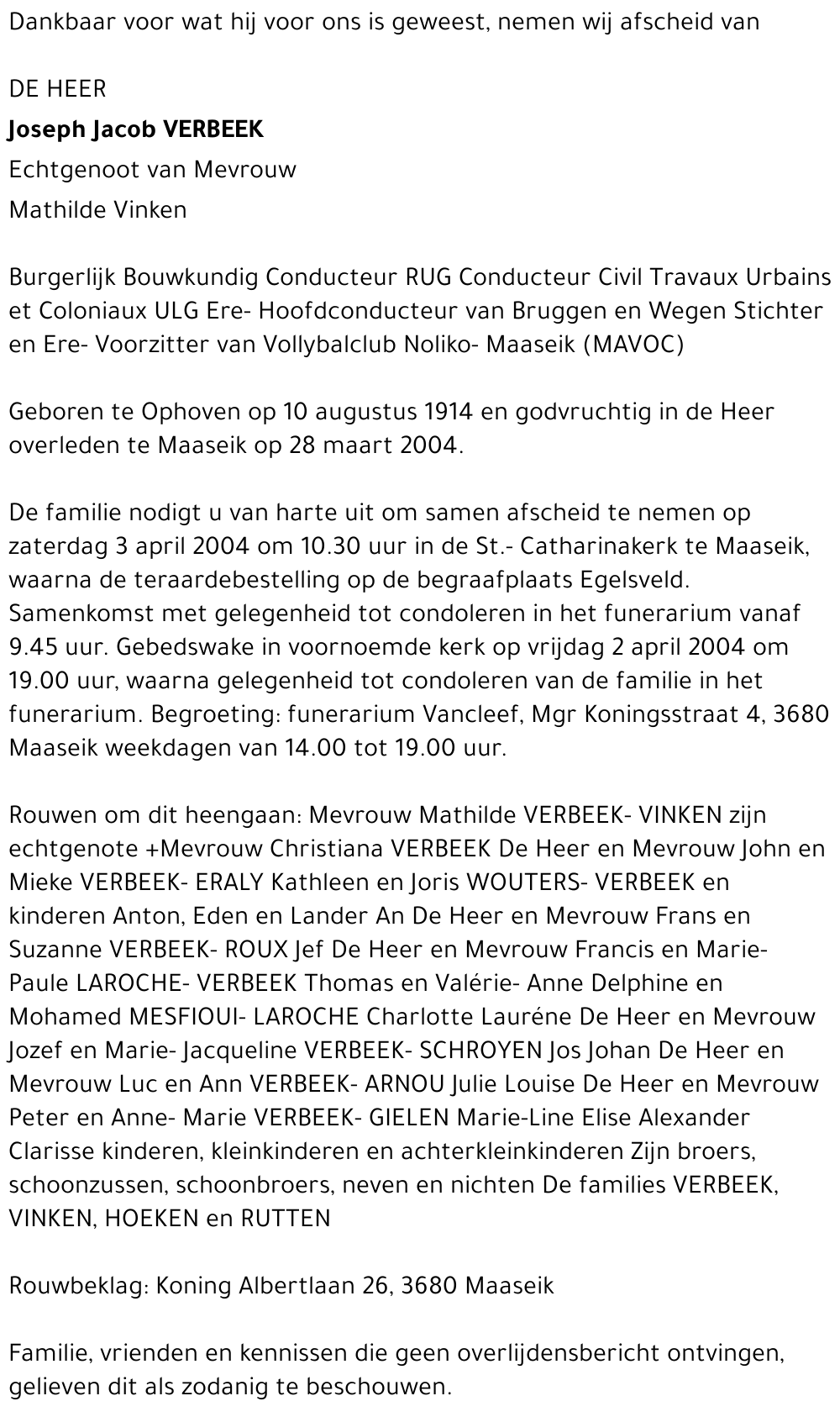 Joseph Jacob Verbeek