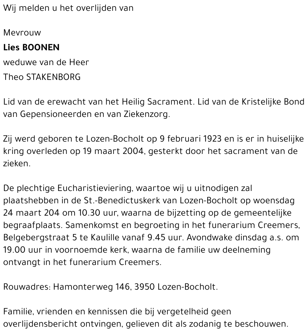 Lies BOONEN