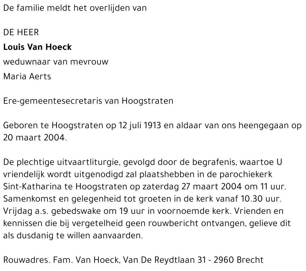 Louis Van Hoeck