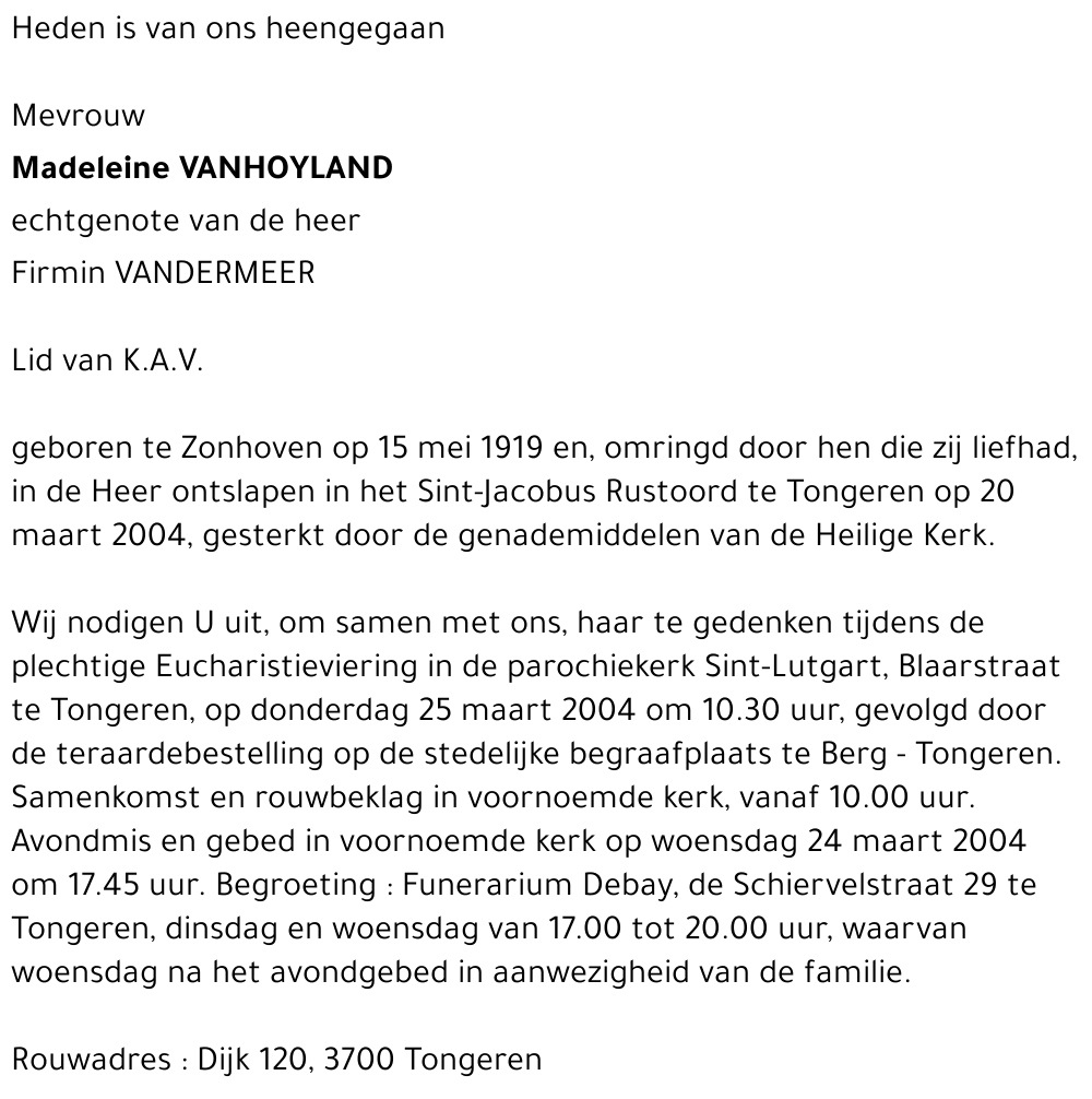 Madeleine Vanhoyland