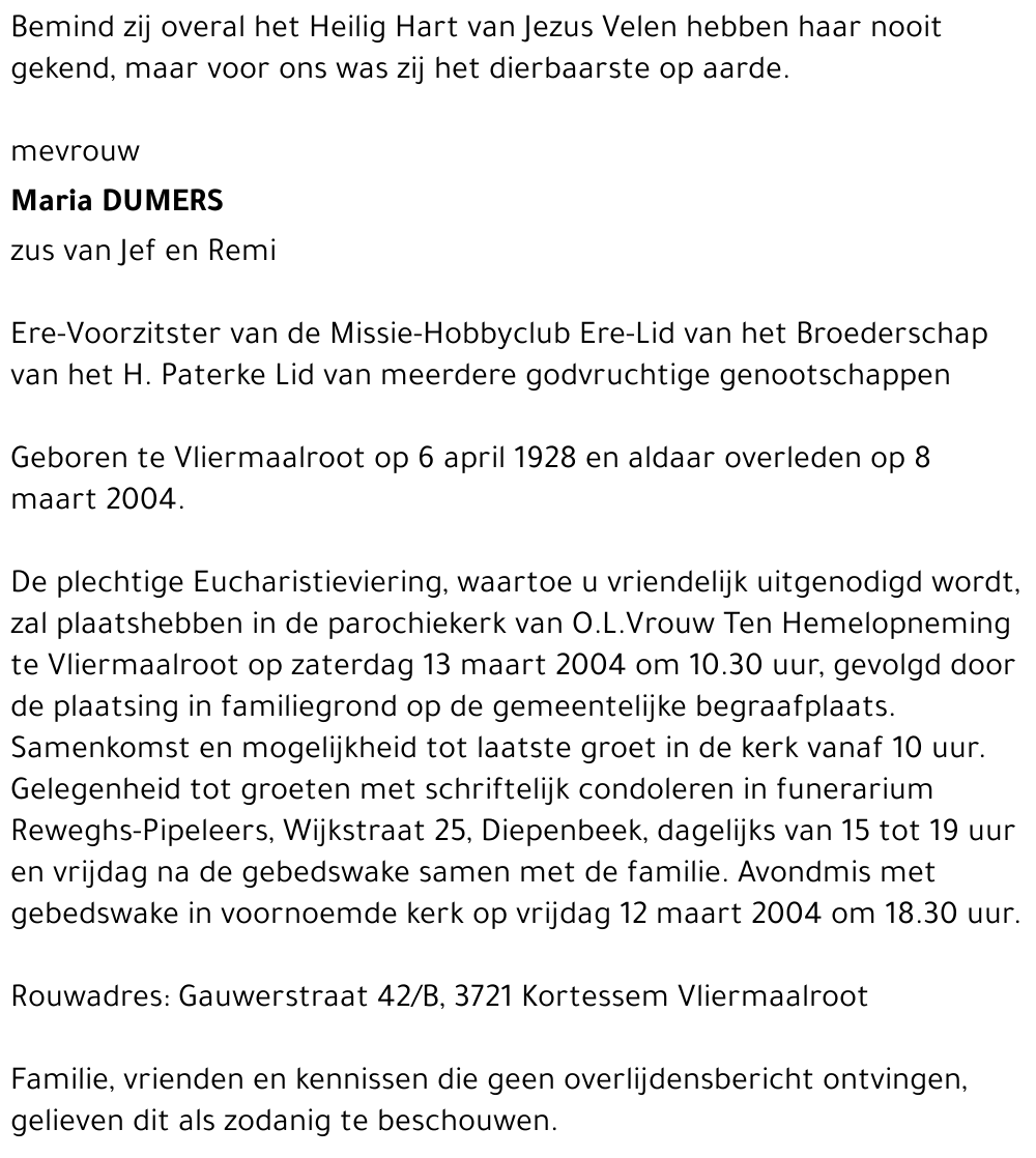 Maria DUMERS