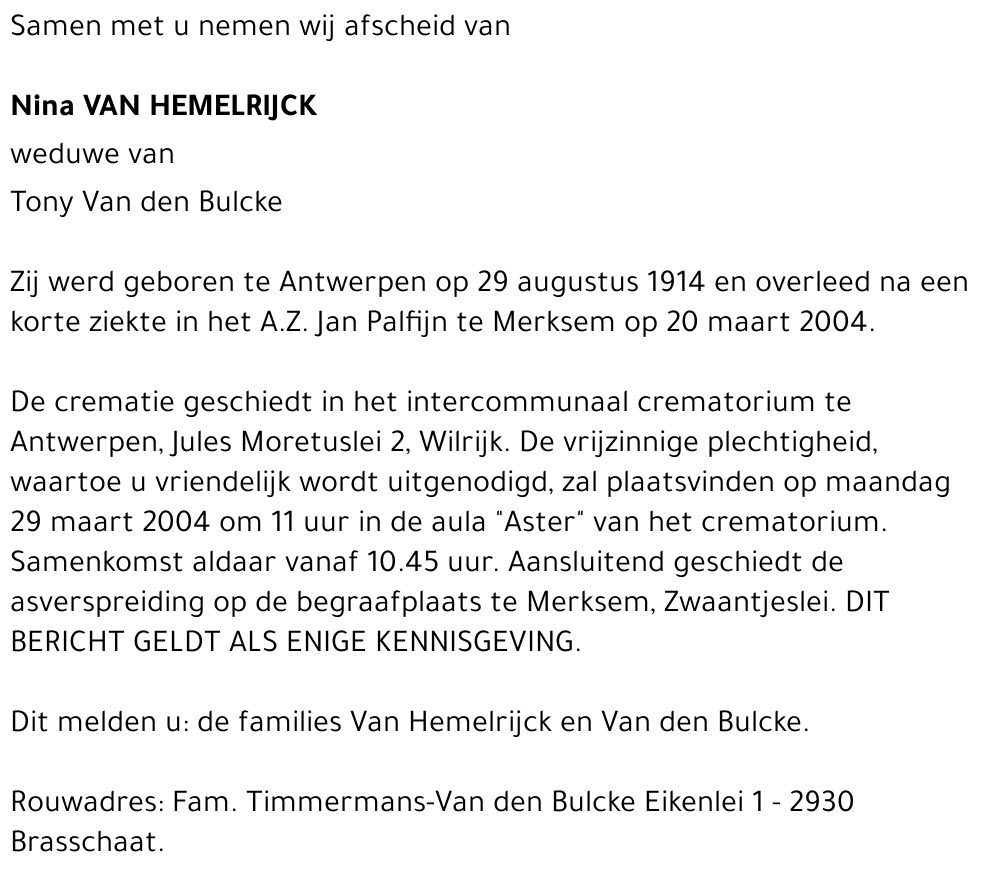 NINA VAN HEMELRIJCK