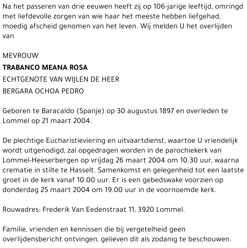 - Trabanco Meana Rosa