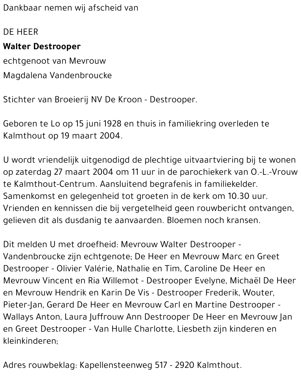 Walter Destrooper