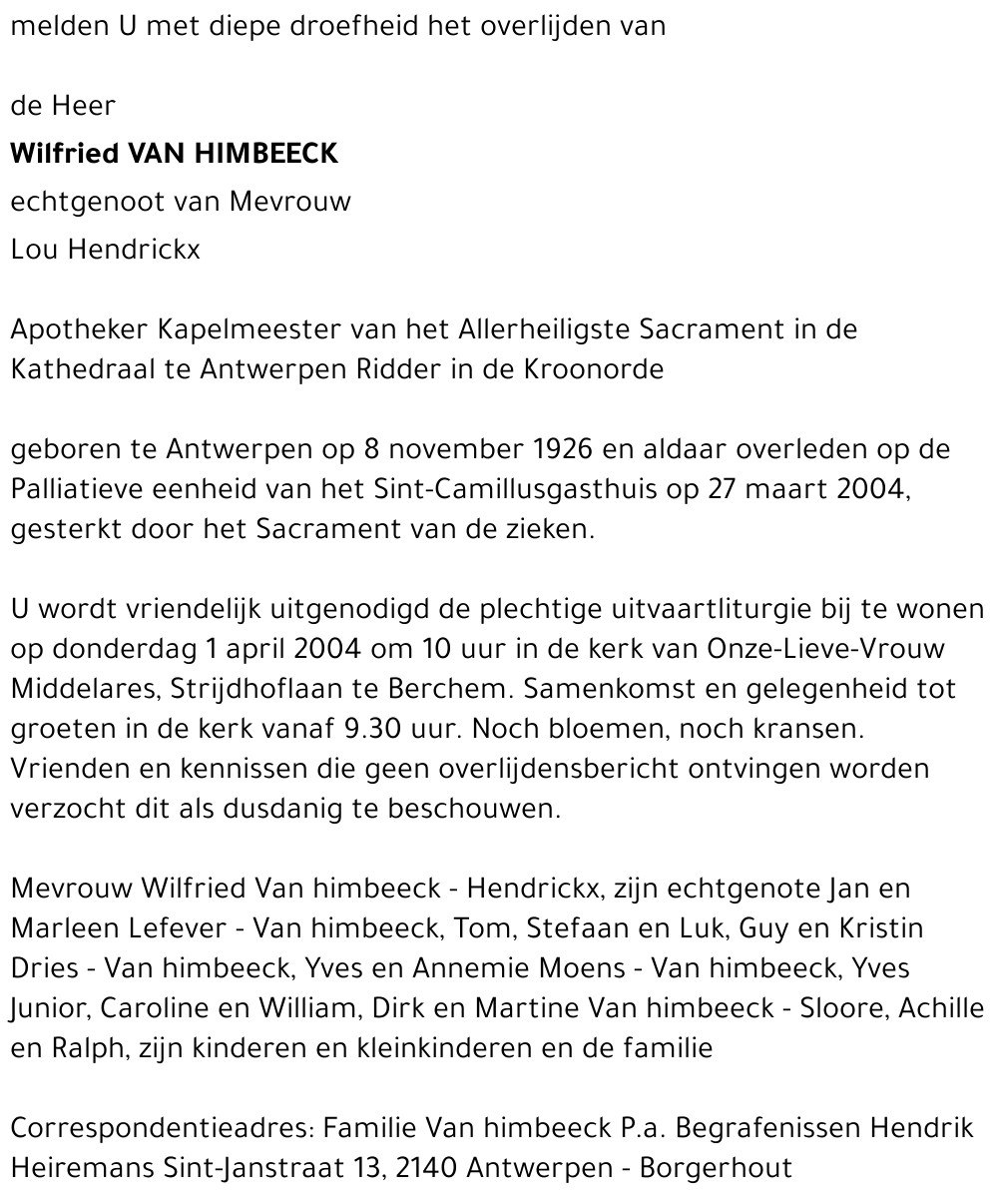 Wilfried Van himbeeck