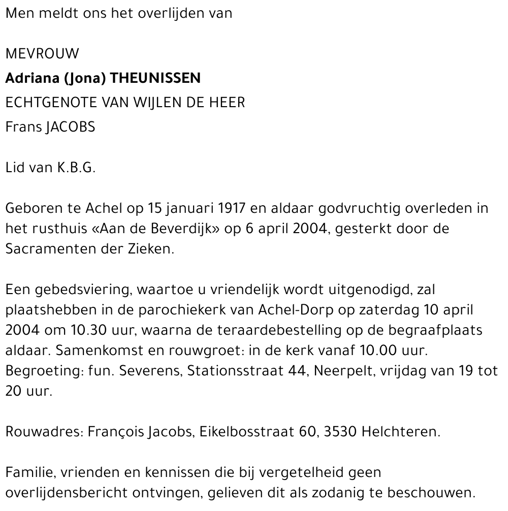 Adriana (Jona) Theunissen