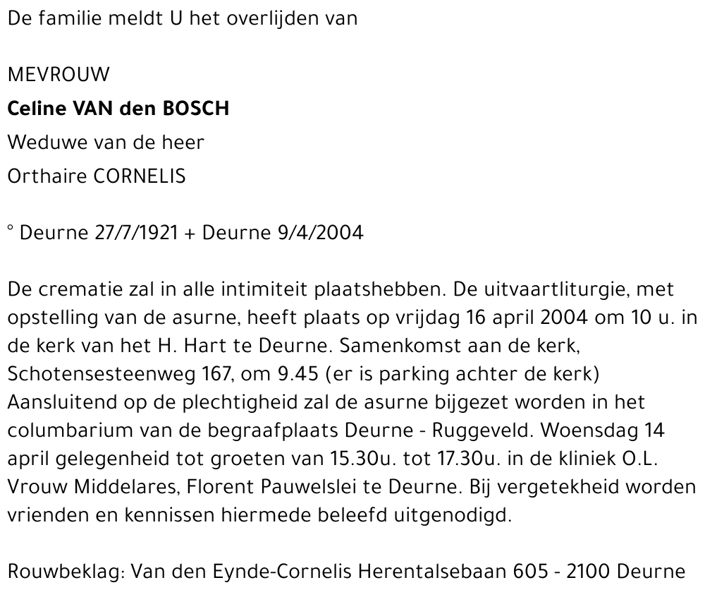 Celine Van den Bosch