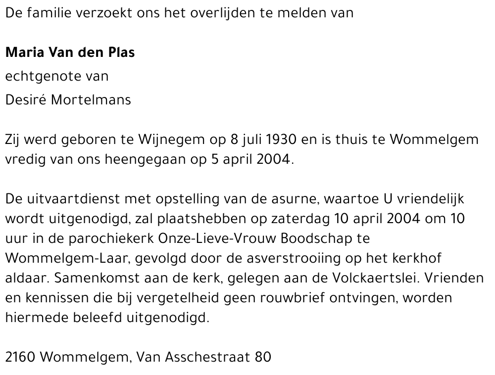 Clementina Maria Van den Plas