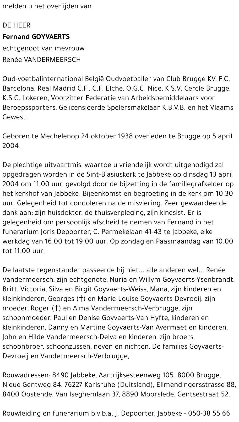 FERNAND GOYVAERTS