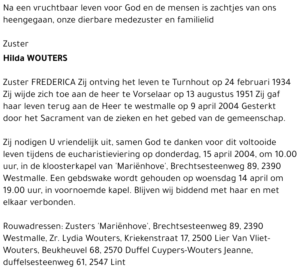HILDA WOUTERS