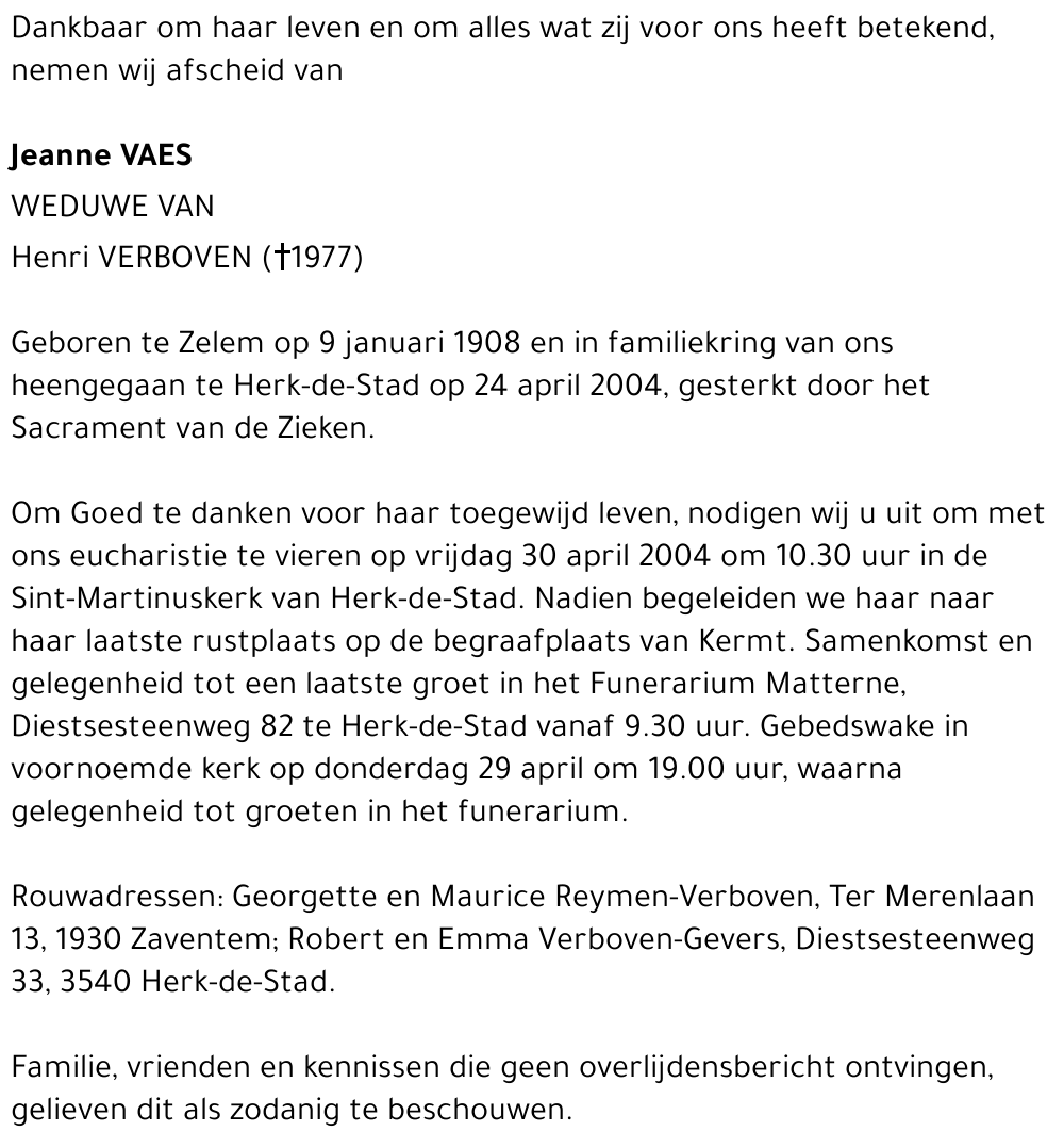 Jeanne Vaes