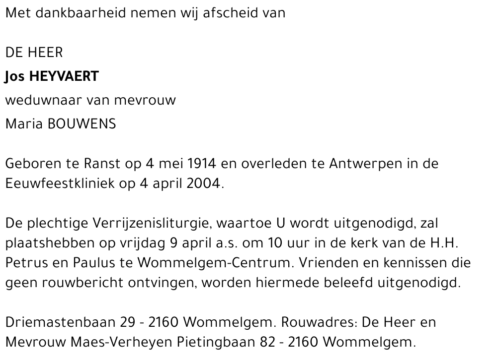 JOS HEYVAERT