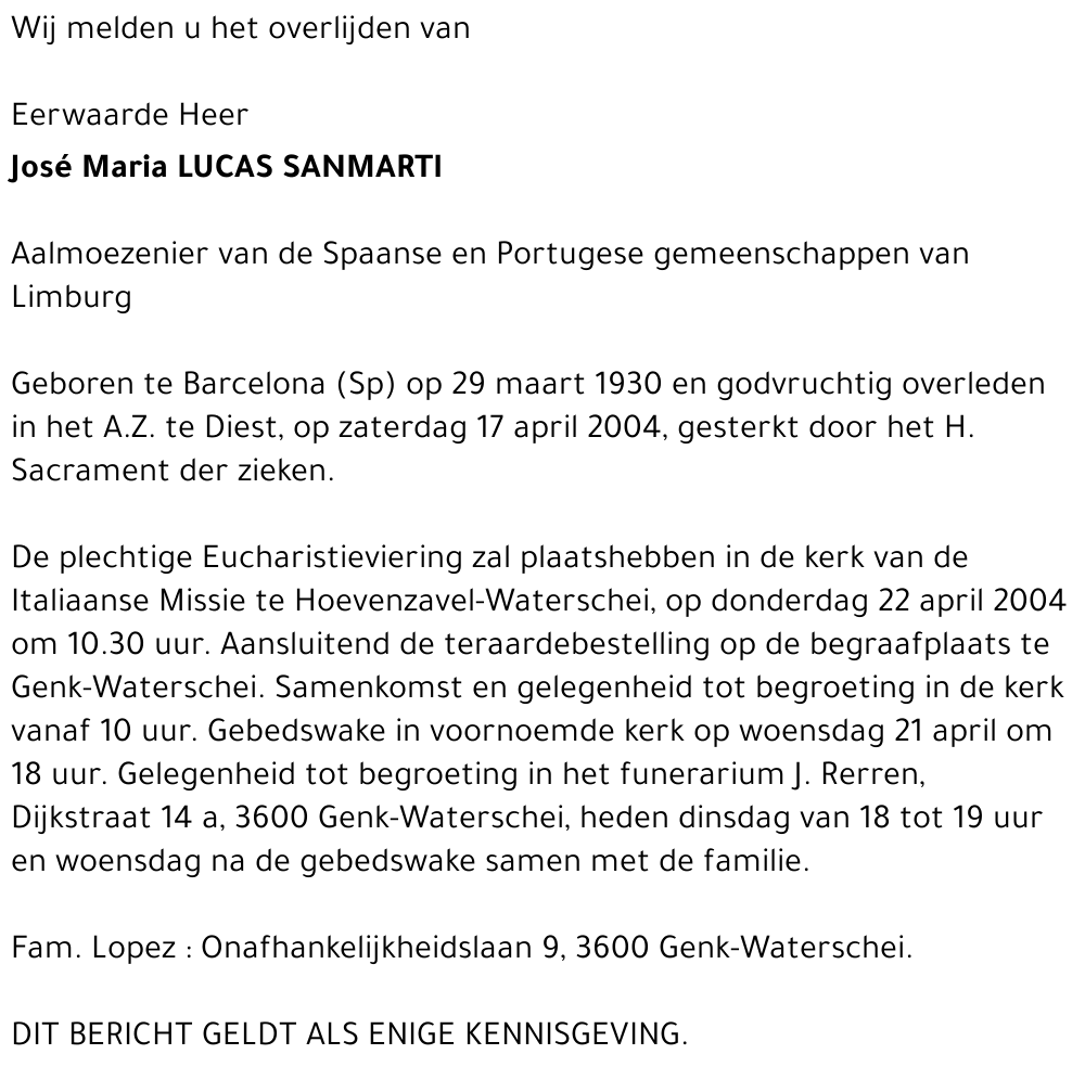 José Maria LUCAS SANMARTI