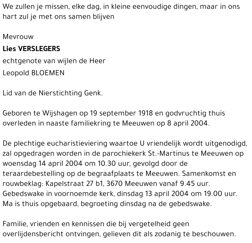Lies VERSLEGERS
