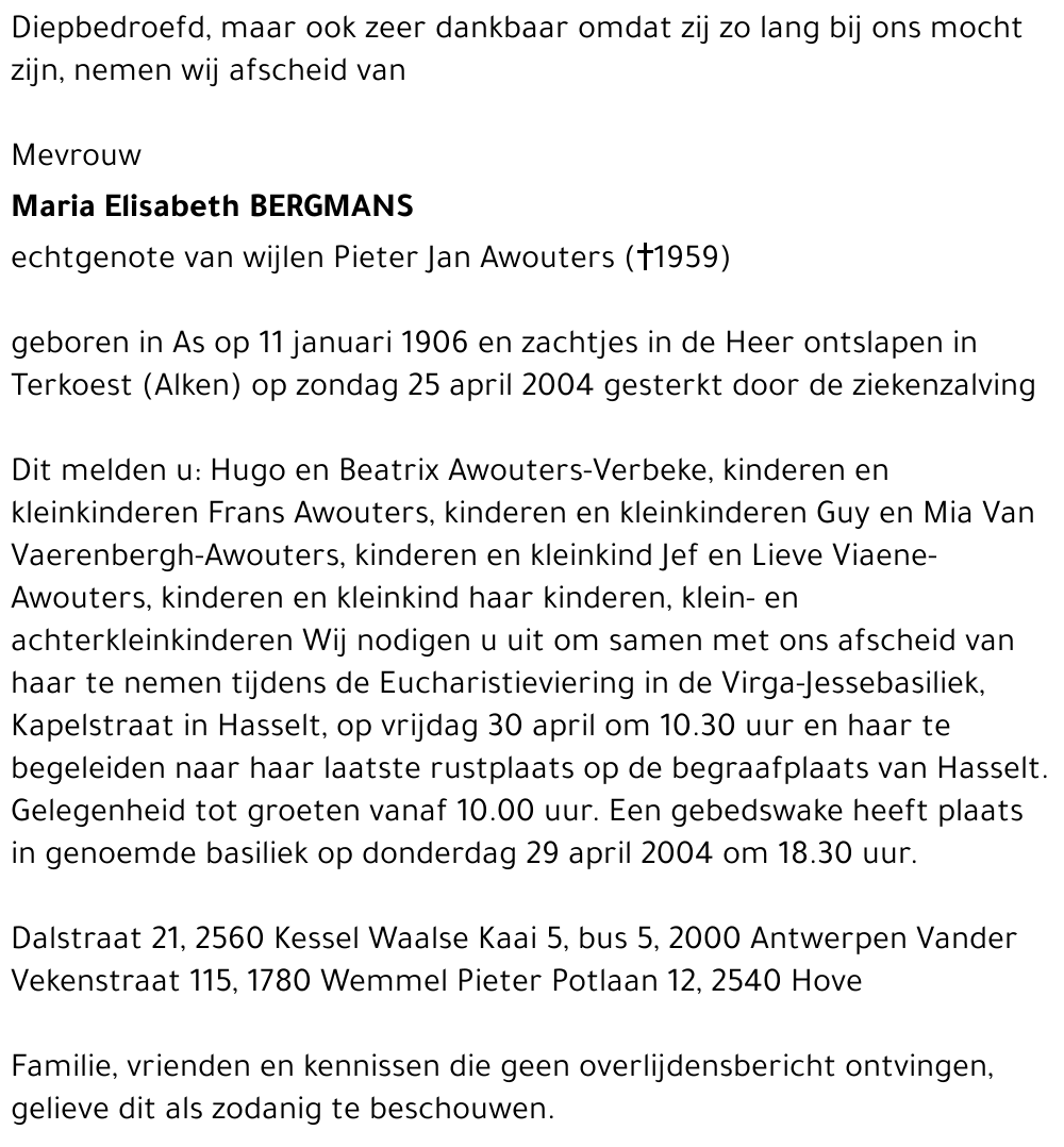 Maria Elisabeth Bergmans