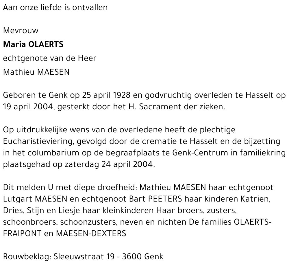 Maria OLAERTS