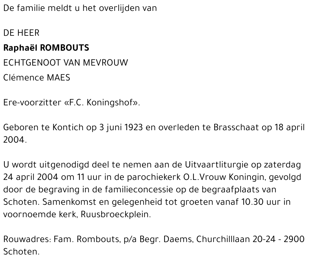 RAPHAËL ROMBOUTS