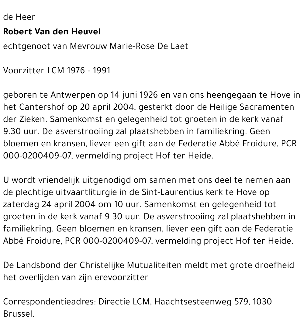 Robert Henri Joseph Van den Heuvel