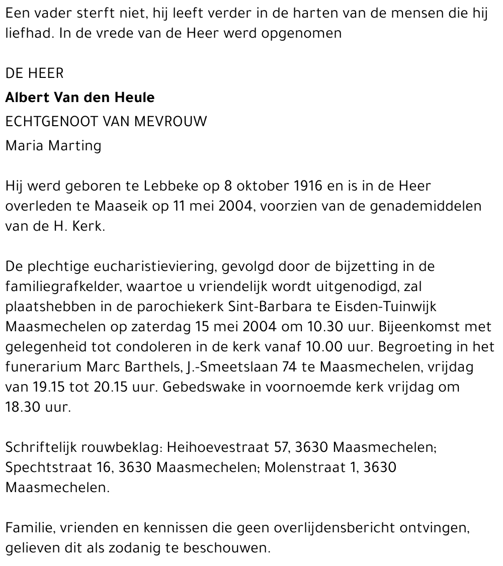 Albert Van den Heule