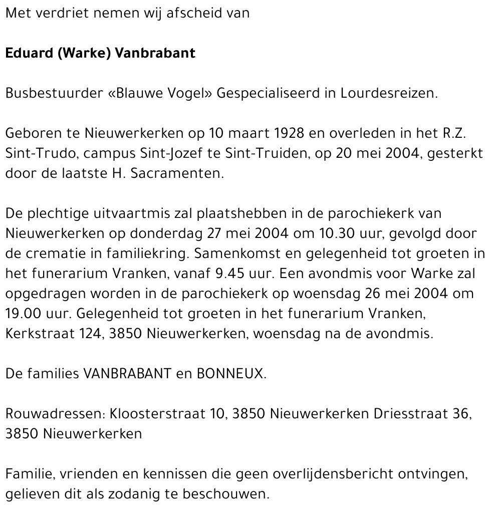 Eduard (Warke) Vanbrabant