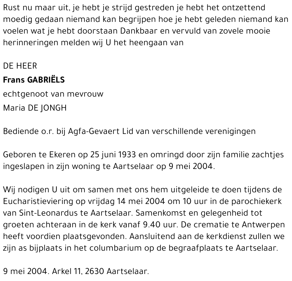 FRANS GABRIËLS