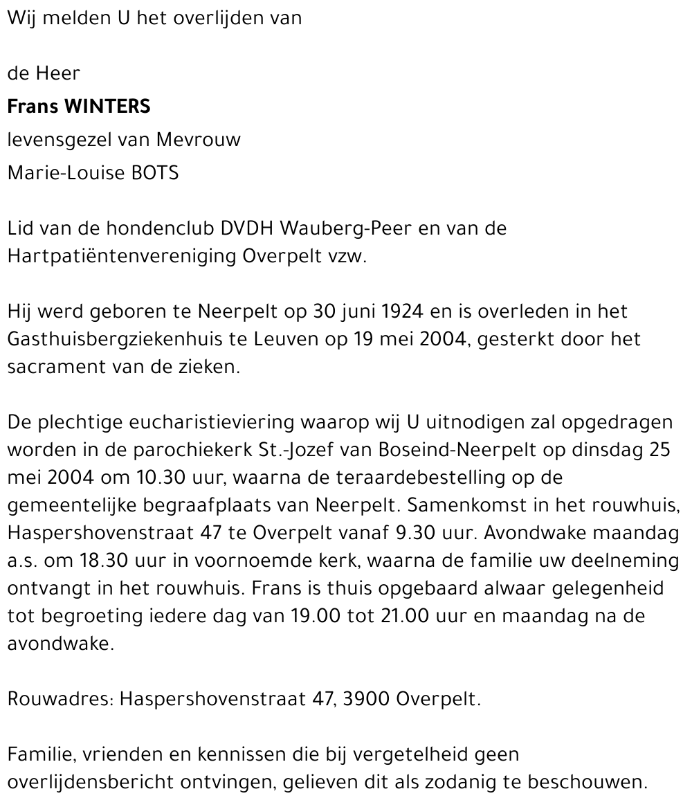 Frans WINTERS