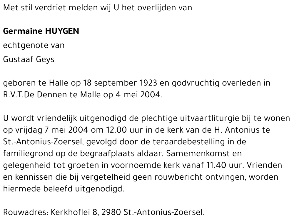 Germaine HUYGEN