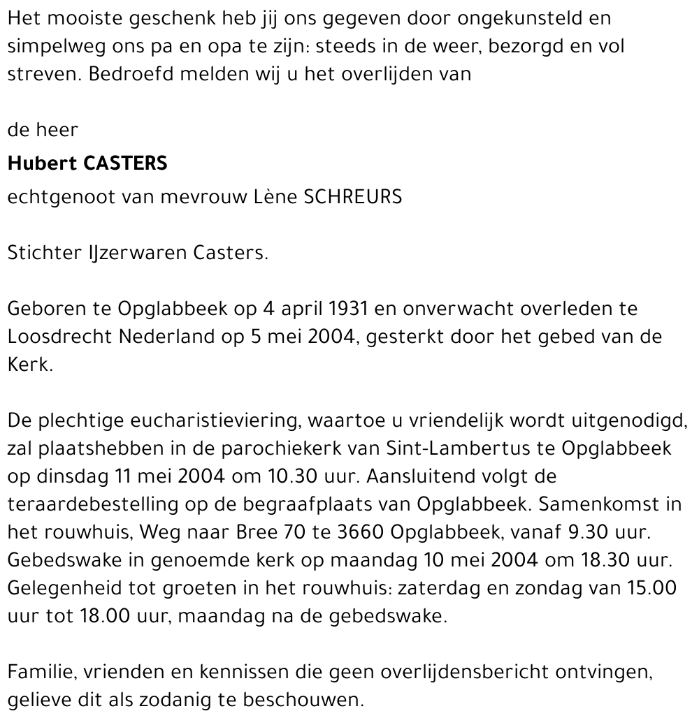 Hubert Casters