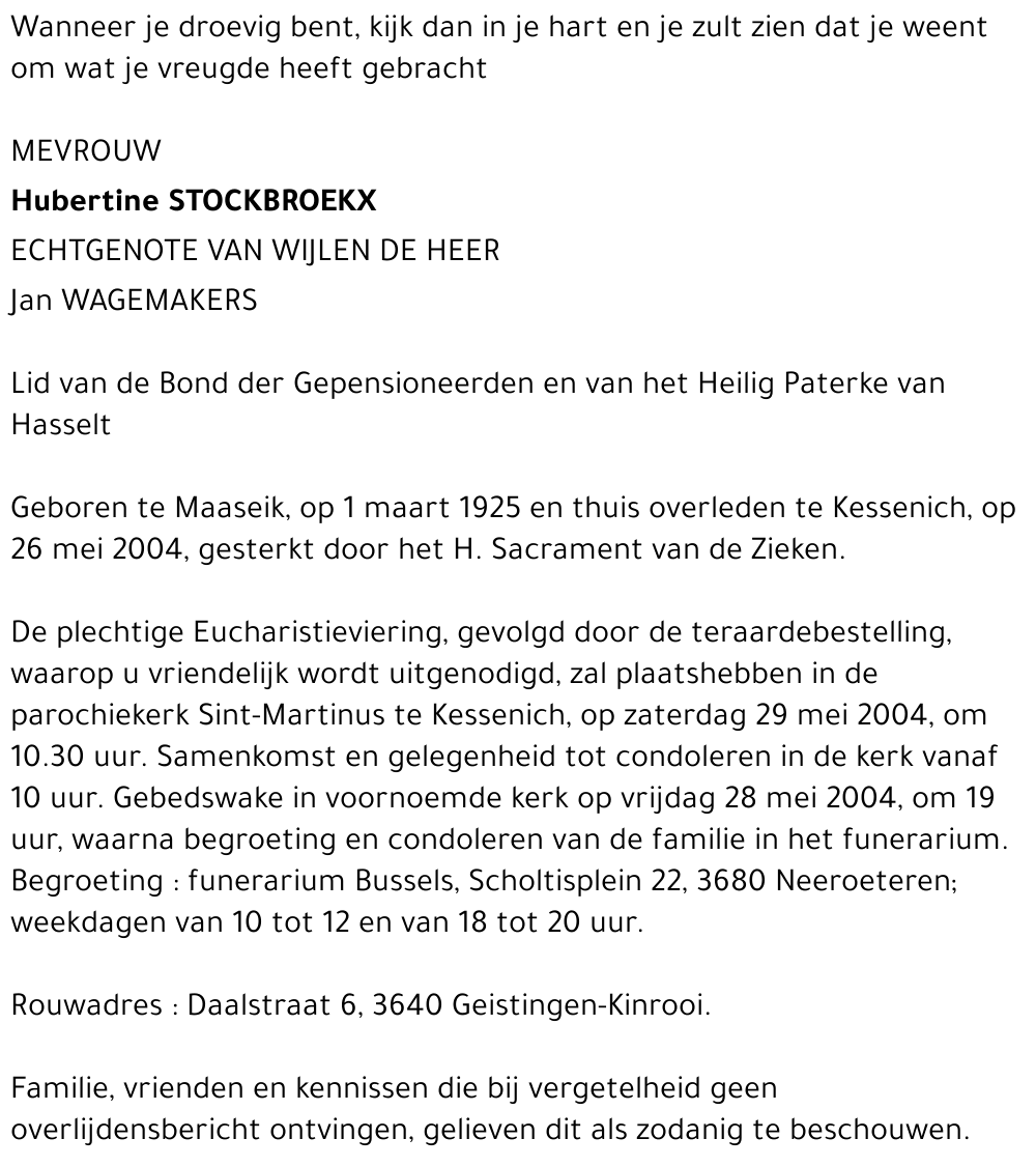 Hubertine Stockbroekx