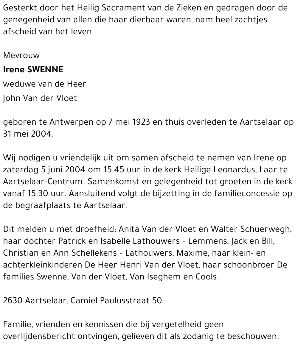 Irene Constantia Swenne