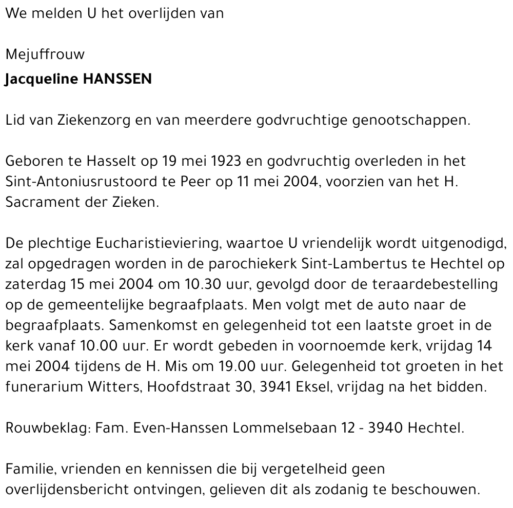 Jacqueline HANSSEN
