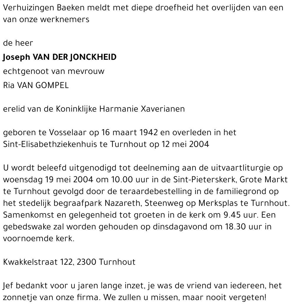 Joseph Van der Jonkheid