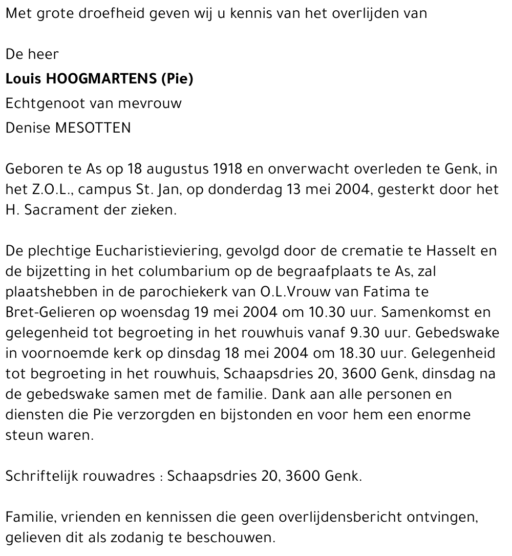 Louis HOOGMARTENS
