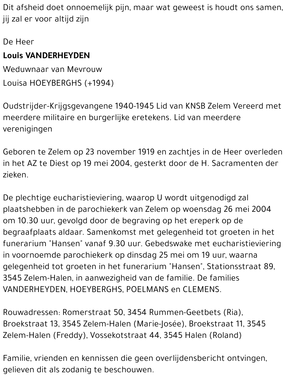 Louis VANDERHEYDEN