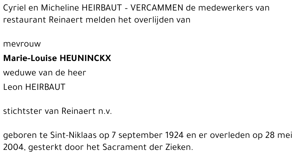 MARIE-LOUISE HEUNINCKX