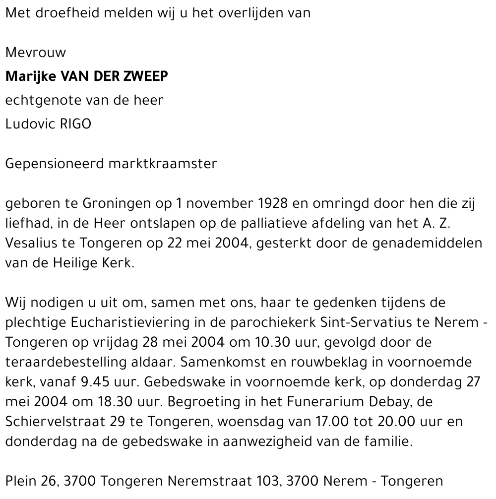 Marijke Van der Zweep