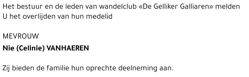 Nie (Celinie) Vanhaeren