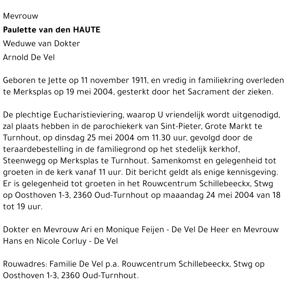 Paulette van den Haute