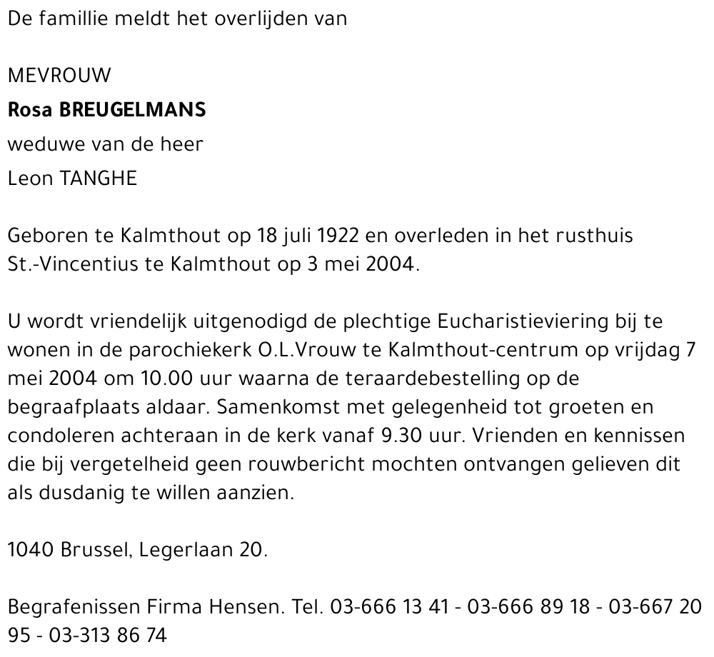 ROSA BREUGELMANS