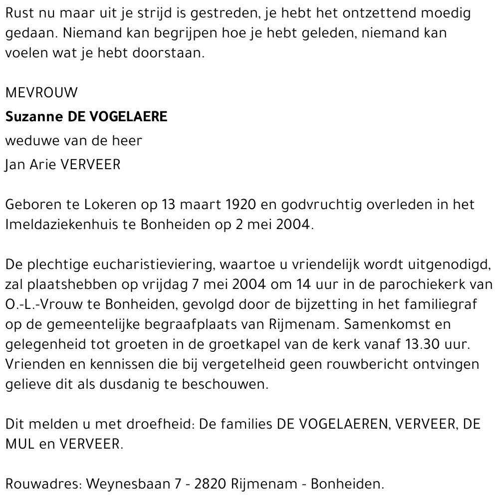 Suzanne De Vogelaere