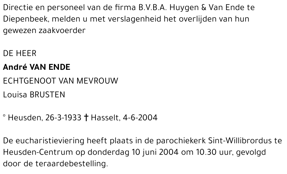 André Van Ende (bedrijf)