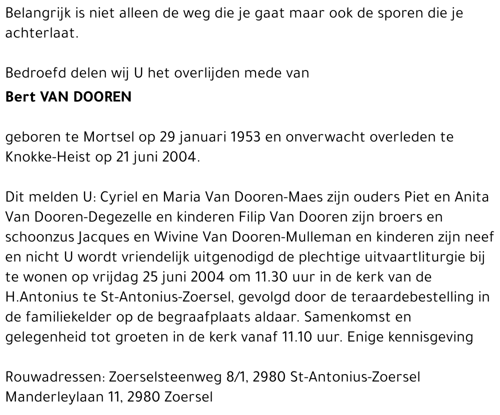 Bert VAN DOOREN