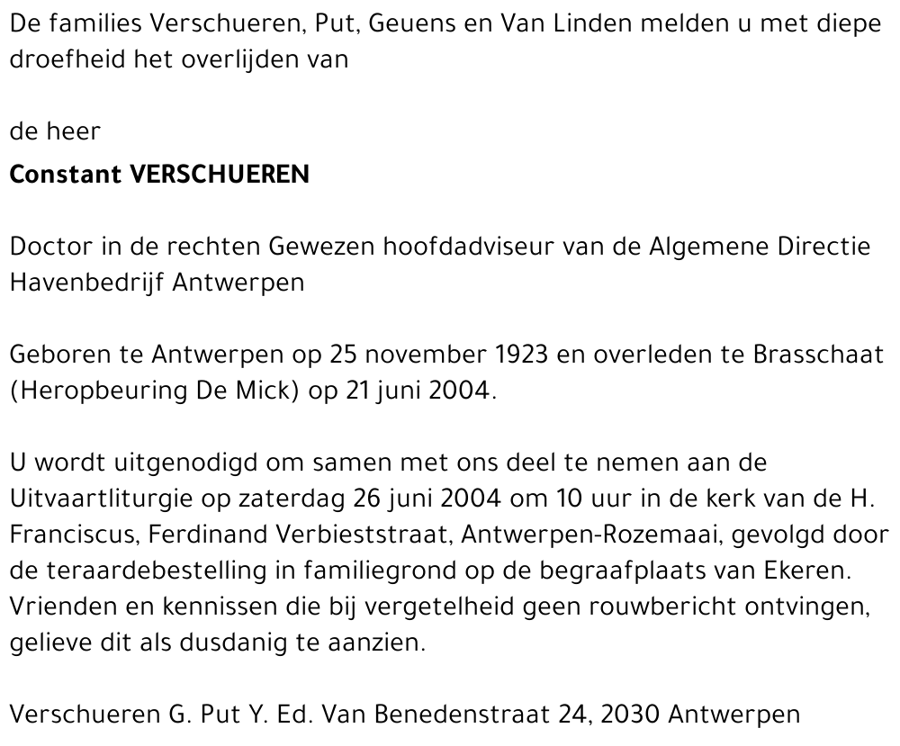 Constant VERSCHUEREN