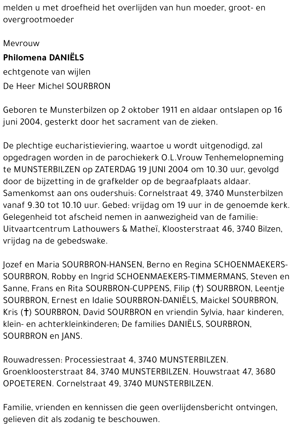 DANIËLS Philomena