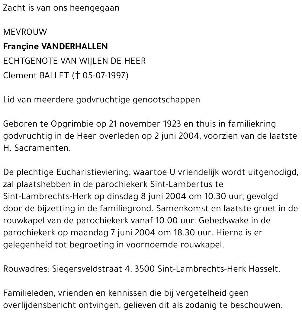 Françine Vanderhallen