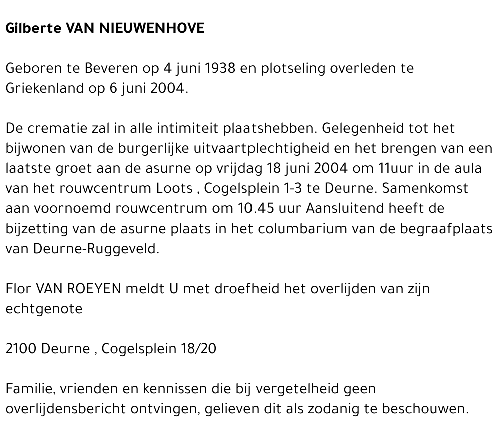 Gilberte Van Nieuwenhove