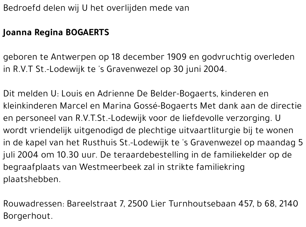 Joanna Regina BOGAERTS