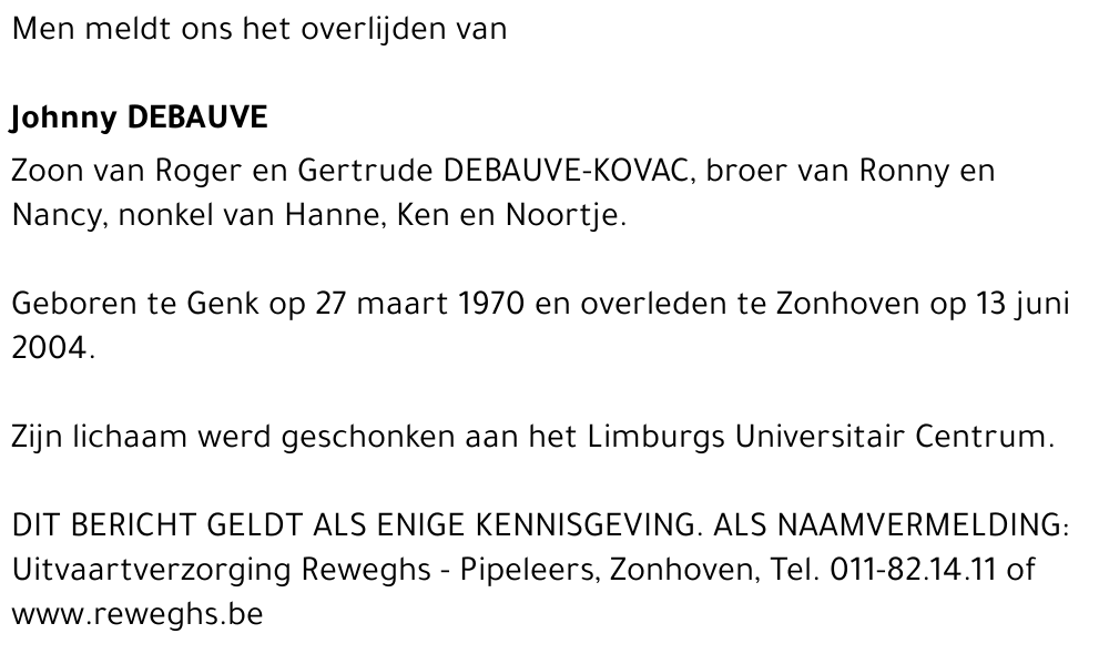 Johnny Debauve
