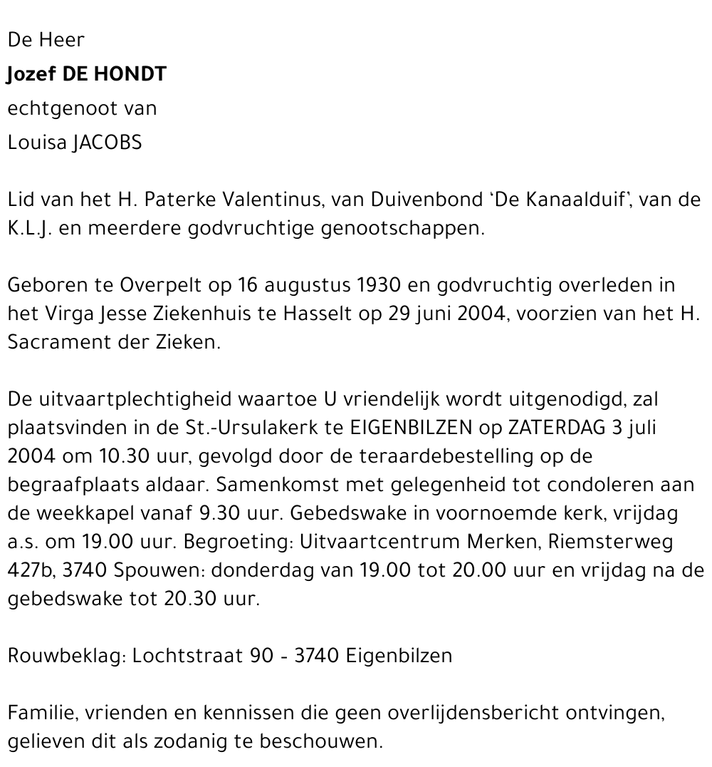 Jozef De Hondt